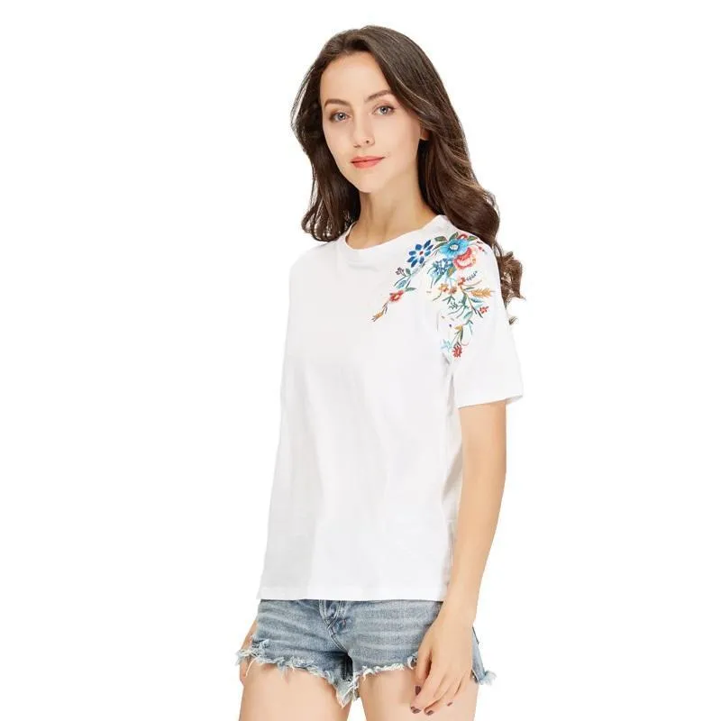Floral Embroidery T-Shirt