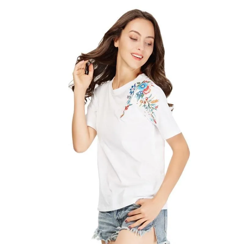 Floral Embroidery T-Shirt