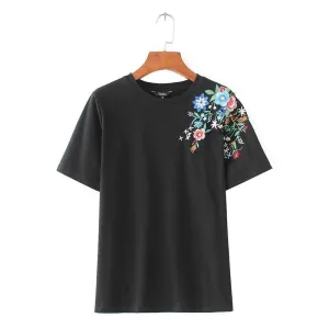 Floral Embroidery T-Shirt