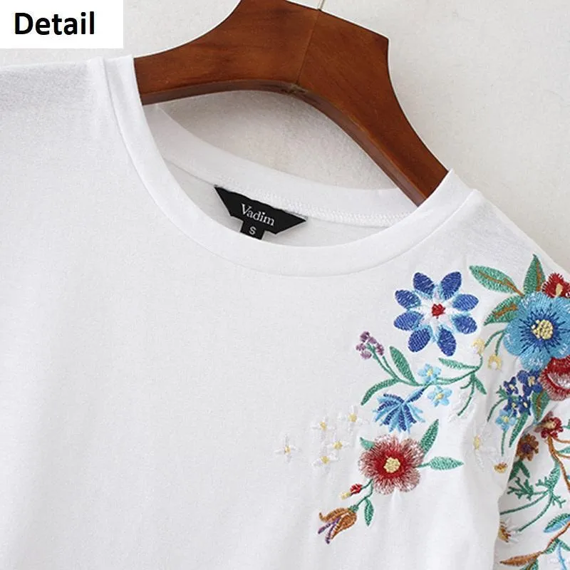 Floral Embroidery T-Shirt