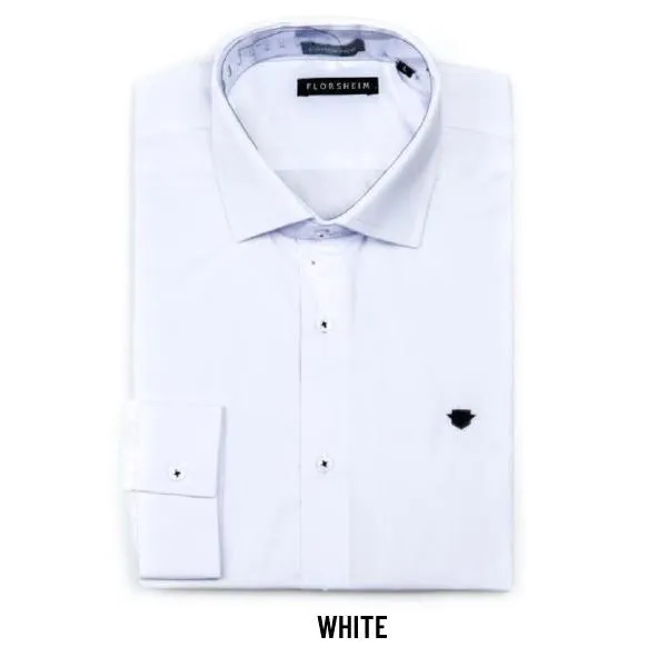 Florsheim Mens Classic Woven Shirt - White