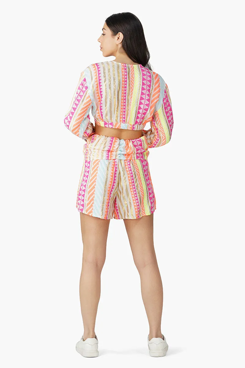 Flourescent Strip Front Tie Top