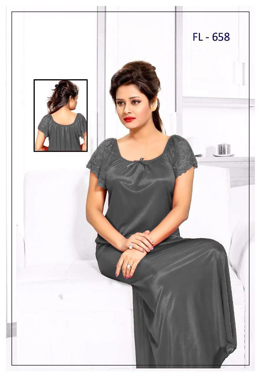 Flourish Nighty FL-658 - 1Pc Bridal Nighty - Long Nighty