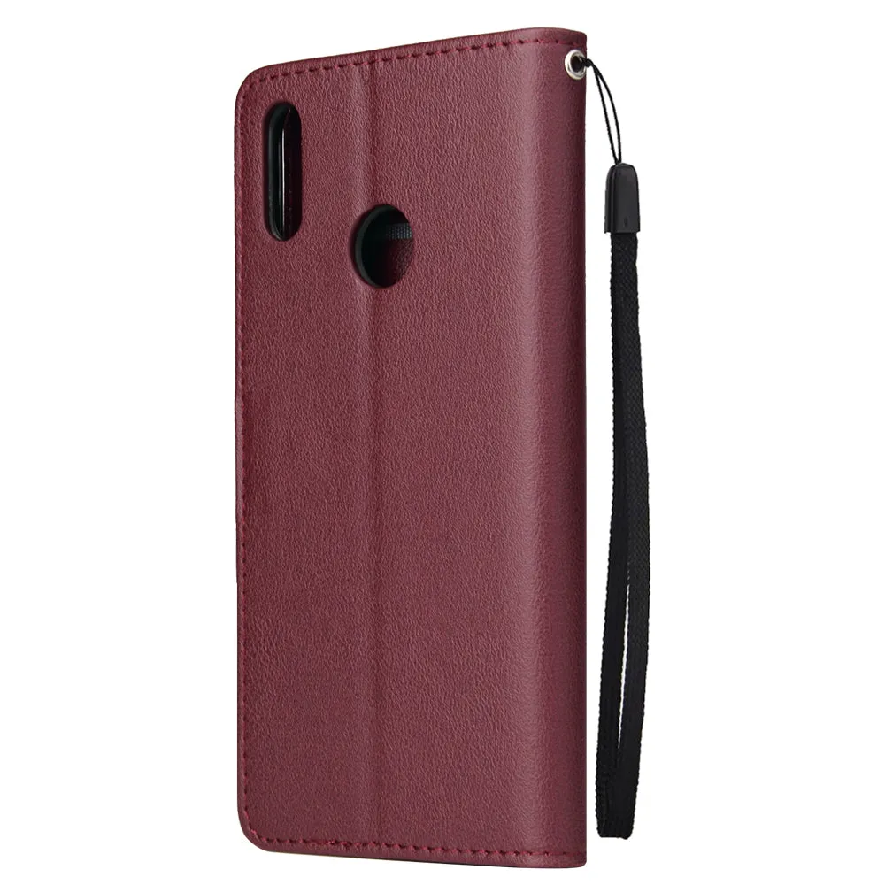 For HUAWEI Enjoy 9/ Y7 2019 /Y7 PRO 2019/Y7 PRIME 2019 Flip-type Leather Protective Phone Case with 3 Card Position Buckle Design Phone Cover  blue