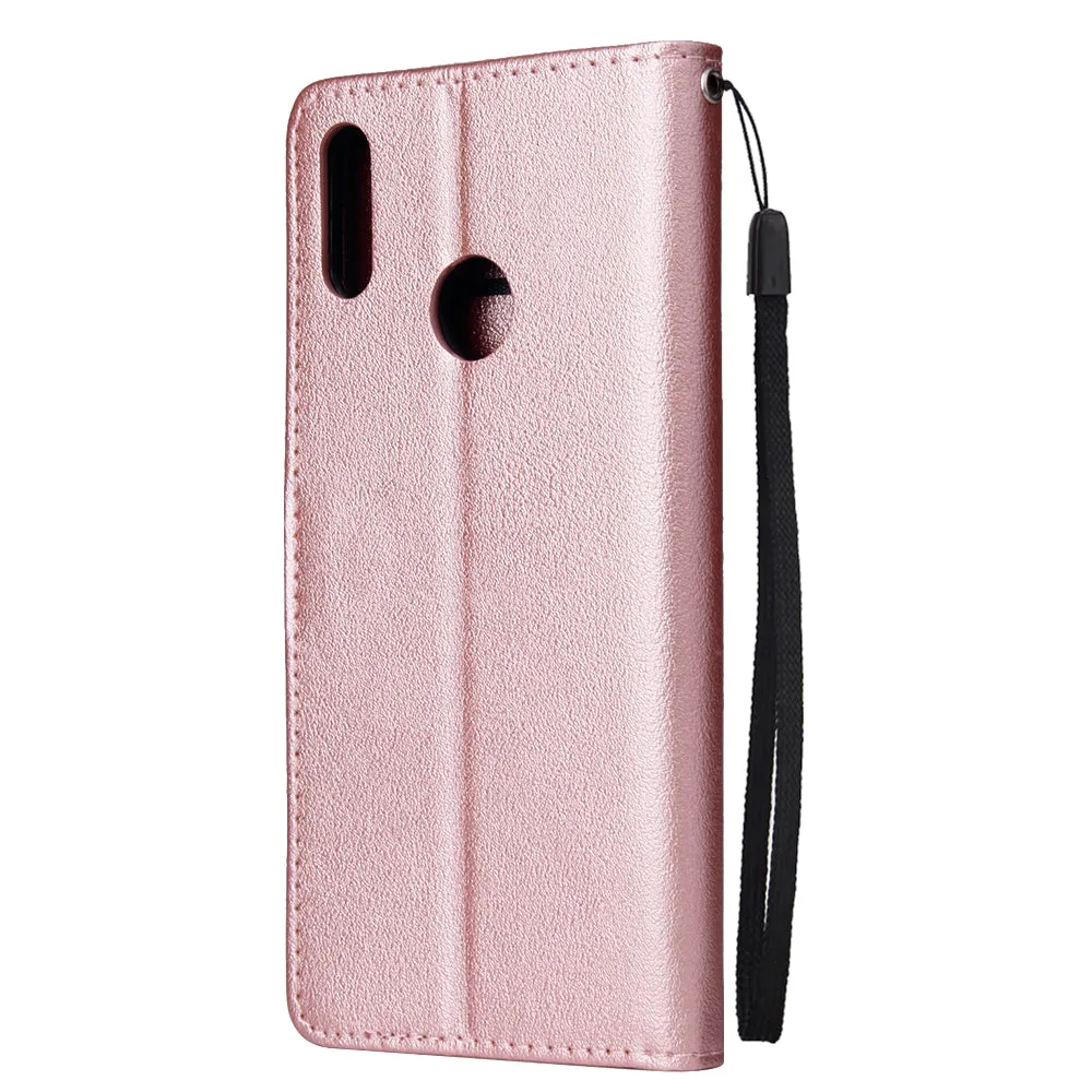 For HUAWEI Enjoy 9/ Y7 2019 /Y7 PRO 2019/Y7 PRIME 2019 Flip-type Leather Protective Phone Case with 3 Card Position Buckle Design Phone Cover  Rose gold
