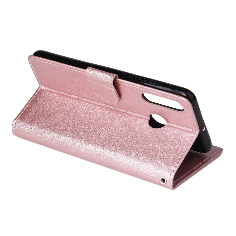For HUAWEI P30 lite/nova 4E Flip-type Leather Protective Phone Case with 3 Card Position Buckle Design Phone Cover  brown