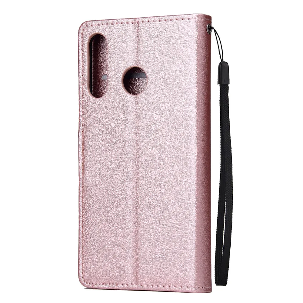 For HUAWEI P30 lite/nova 4E Flip-type Leather Protective Phone Case with 3 Card Position Buckle Design Phone Cover  brown