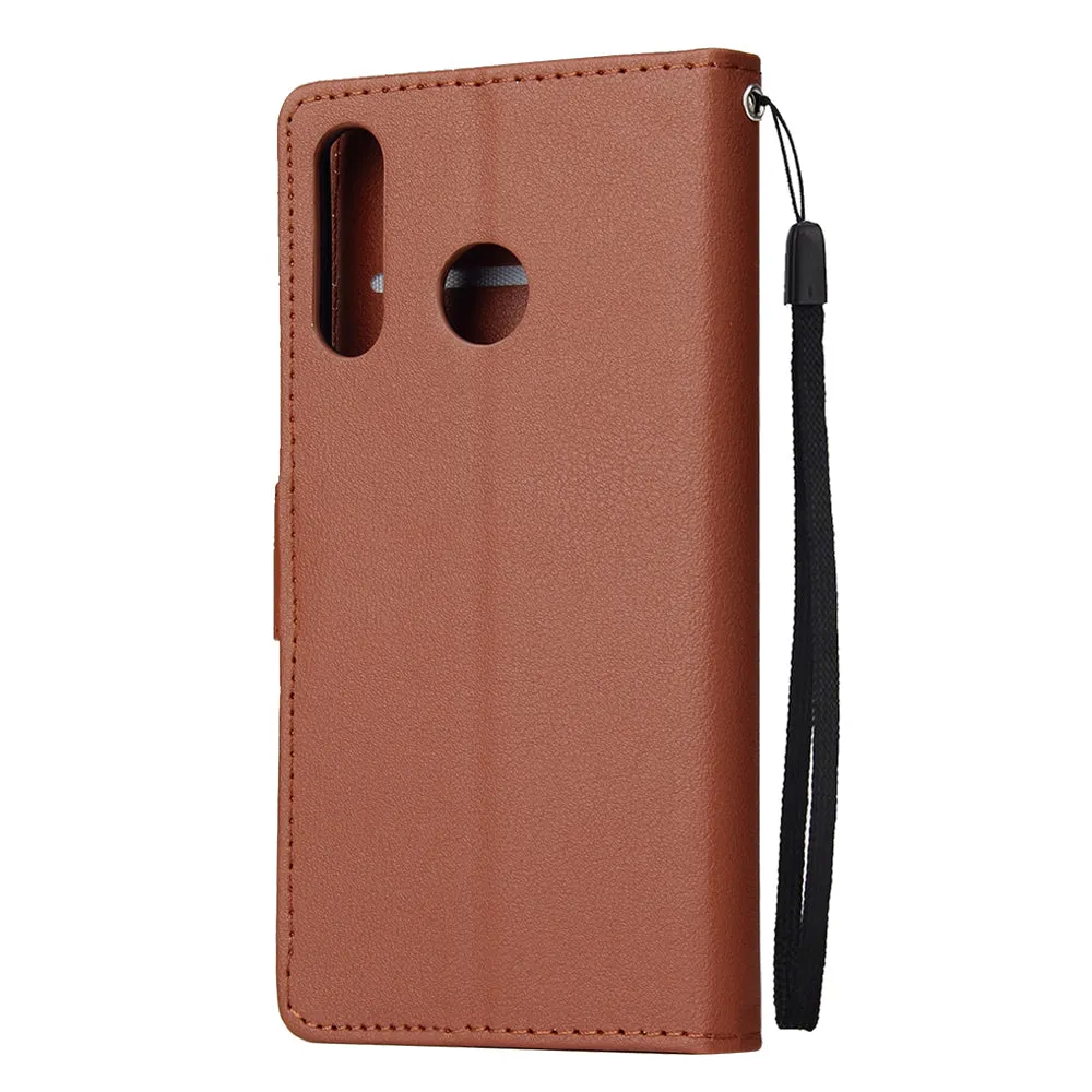 For HUAWEI P30 lite/nova 4E Flip-type Leather Protective Phone Case with 3 Card Position Buckle Design Phone Cover  brown