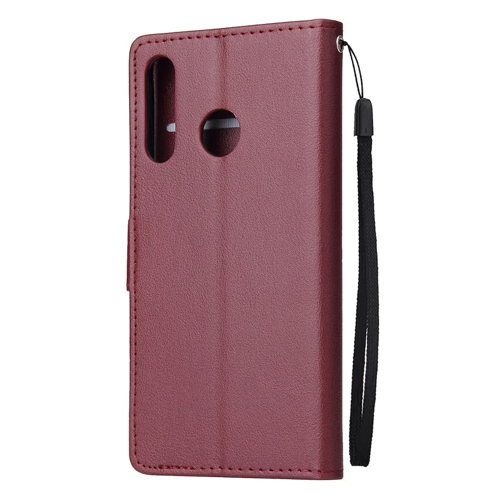 For HUAWEI P30 lite/nova 4E Flip-type Leather Protective Phone Case with 3 Card Position Buckle Design Phone Cover  brown