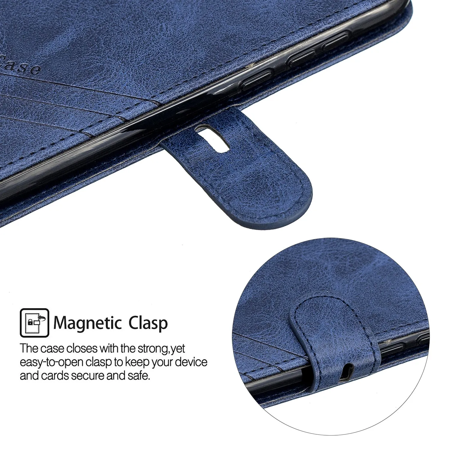For HUAWEI Y5 2019 Denim Pattern Solid Color Flip Wallet PU Leather Protective Phone Case with Buckle & Bracket gray