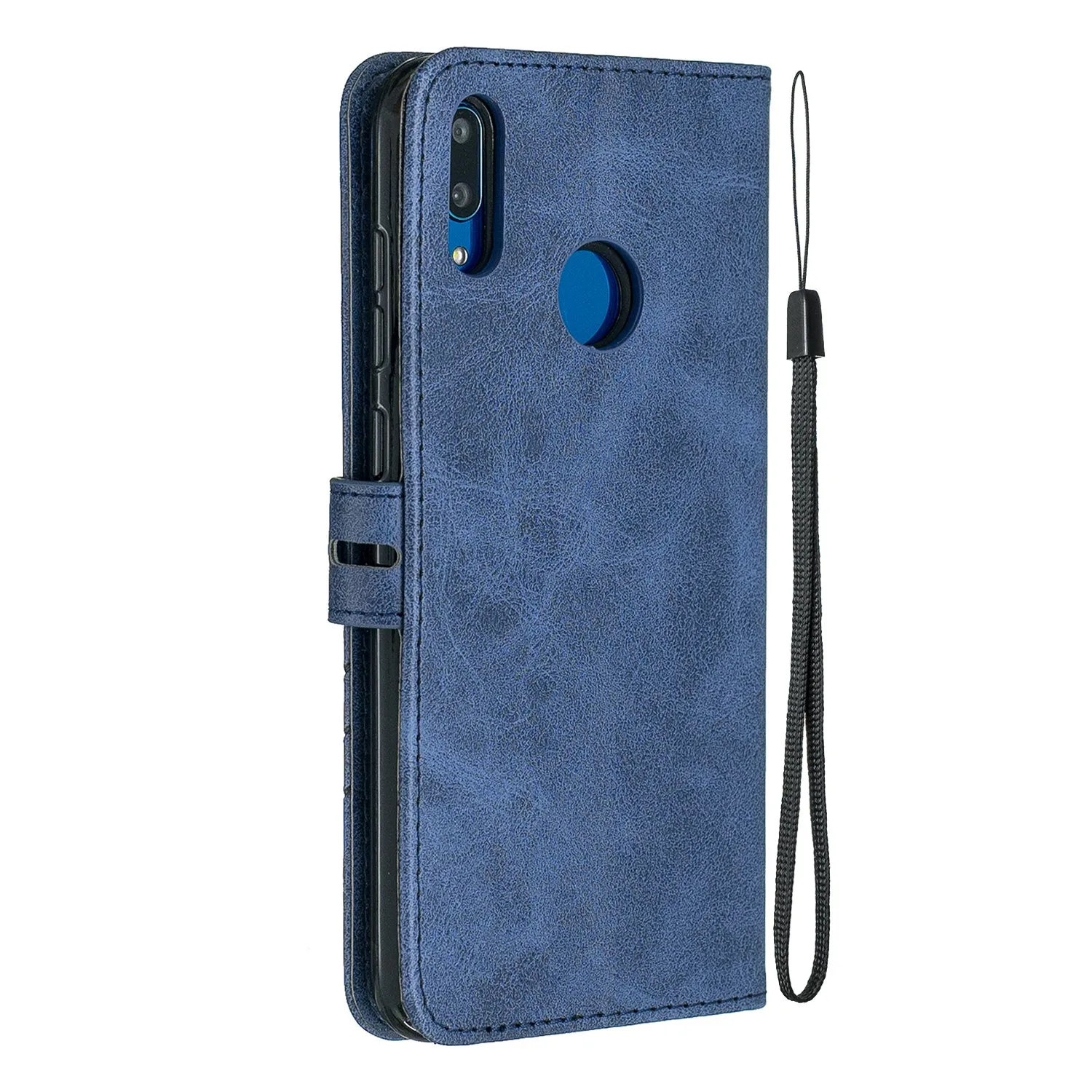 For HUAWEI Y7 2019 Denim Pattern Solid Color Flip Wallet PU Leather Protective Phone Case with Buckle & Bracket yellow