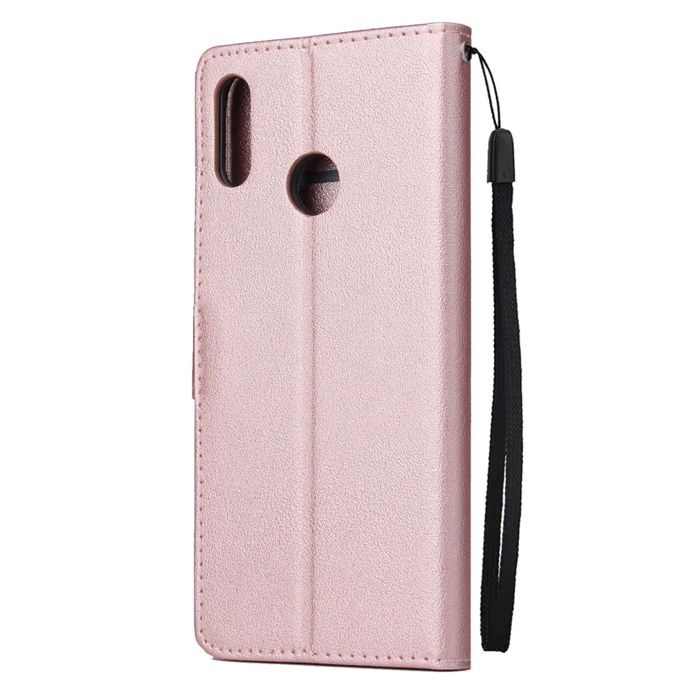 For HUAWEI Y9 2019 Flip-type Leather Protective Phone Case with 3 Card Position Buckle Design Phone Cover  black