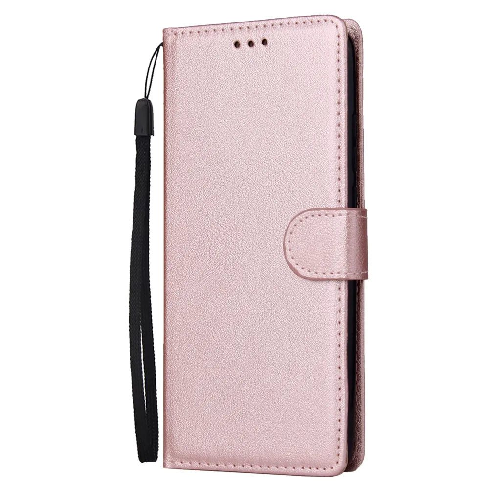 For HUAWEI Y9 2019 Flip-type Leather Protective Phone Case with 3 Card Position Buckle Design Phone Cover  black