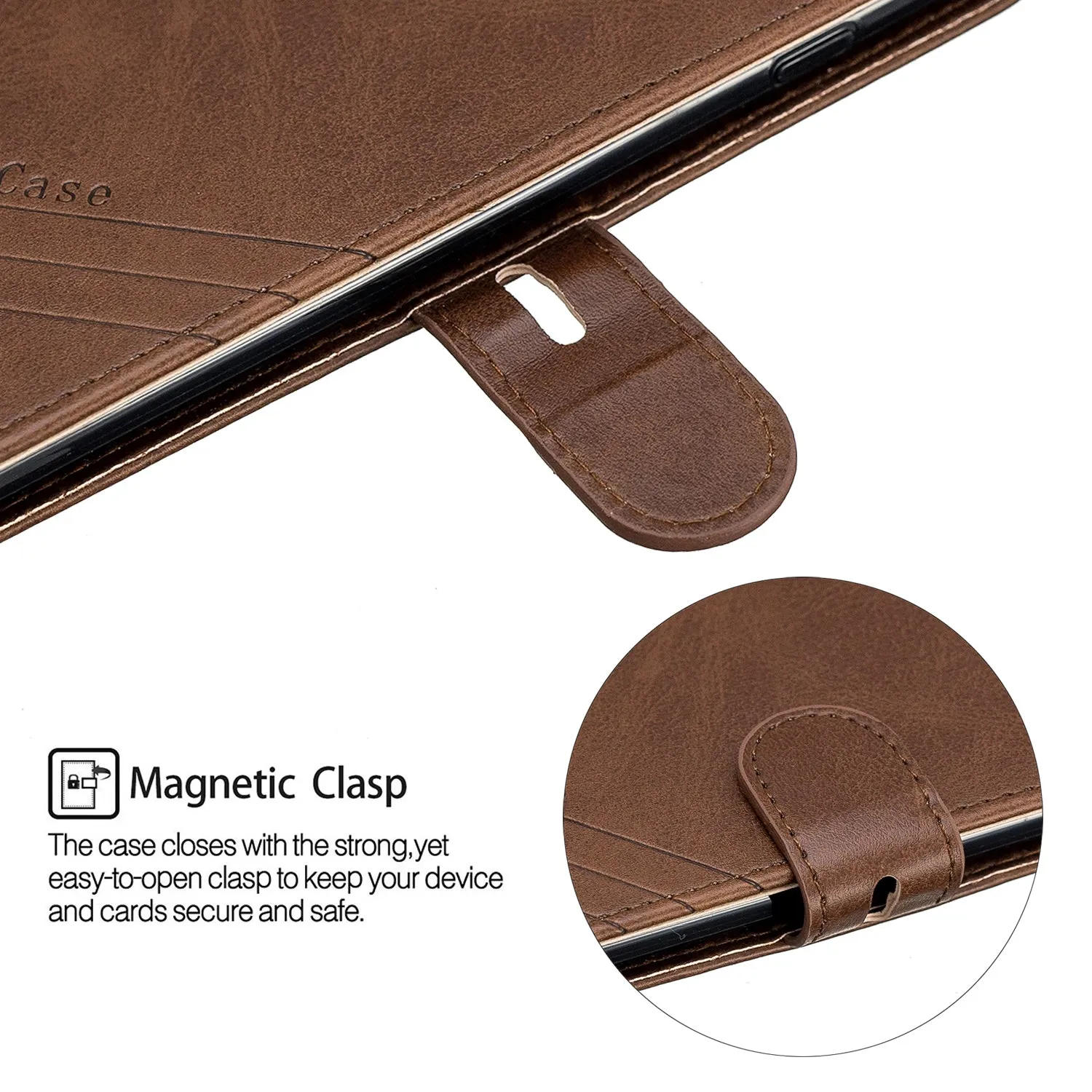 For iPhone 6 plus / 6S plus / 7 plus / 8 plus Denim Pattern Solid Color Flip Wallet PU Leather Protective Phone Case with Buckle & Bracket brown