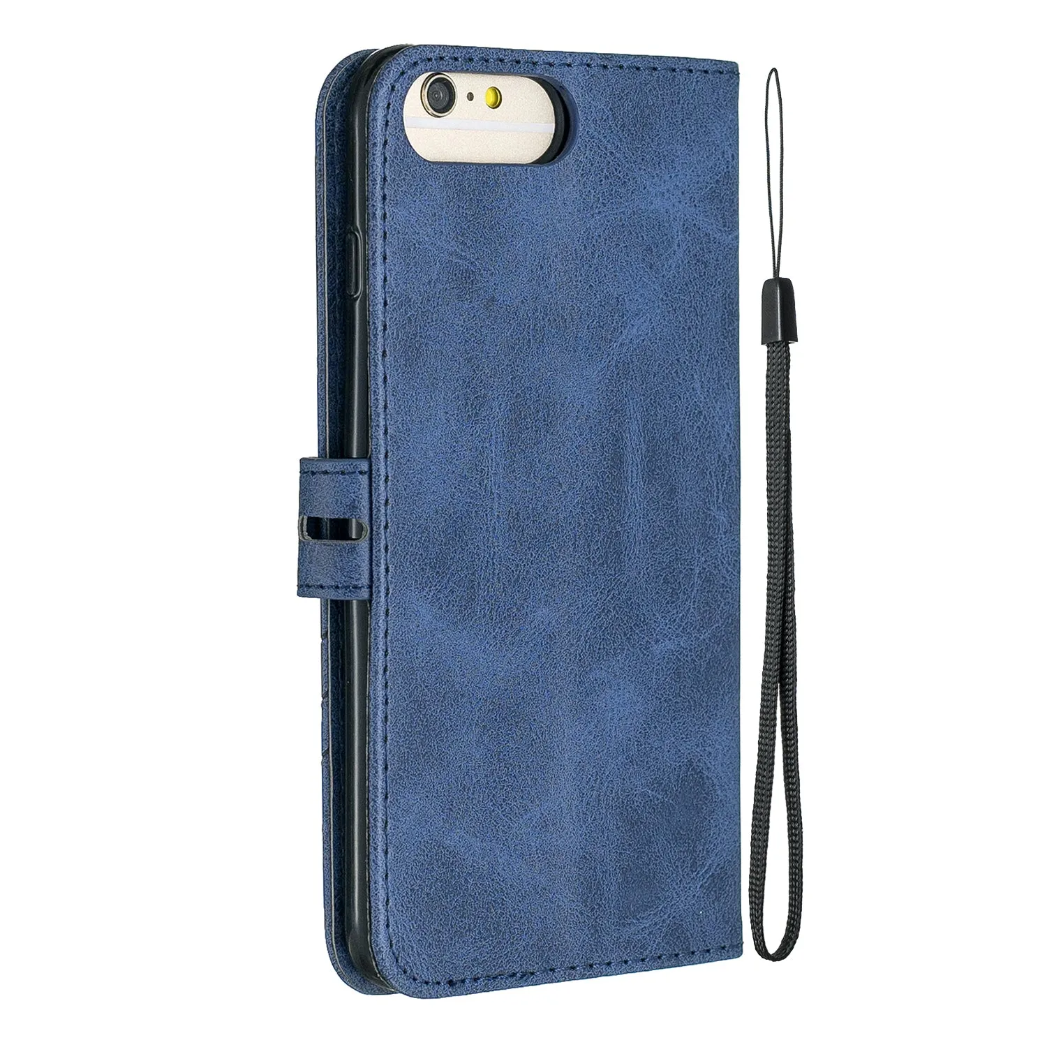 For iPhone 6 plus / 6S plus / 7 plus / 8 plus Denim Pattern Solid Color Flip Wallet PU Leather Protective Phone Case with Buckle & Bracket yellow