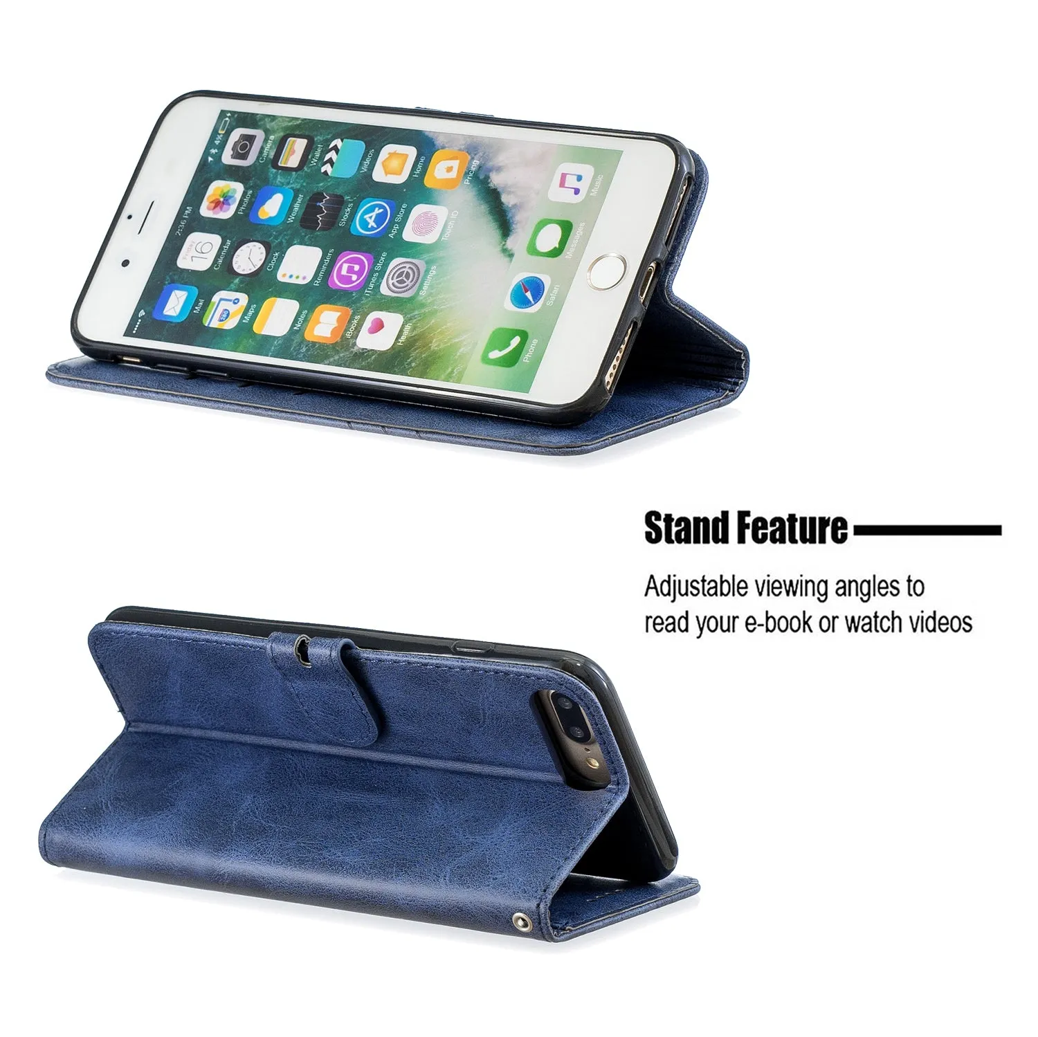 For iPhone 6 plus / 6S plus / 7 plus / 8 plus Denim Pattern Solid Color Flip Wallet PU Leather Protective Phone Case with Buckle & Bracket yellow