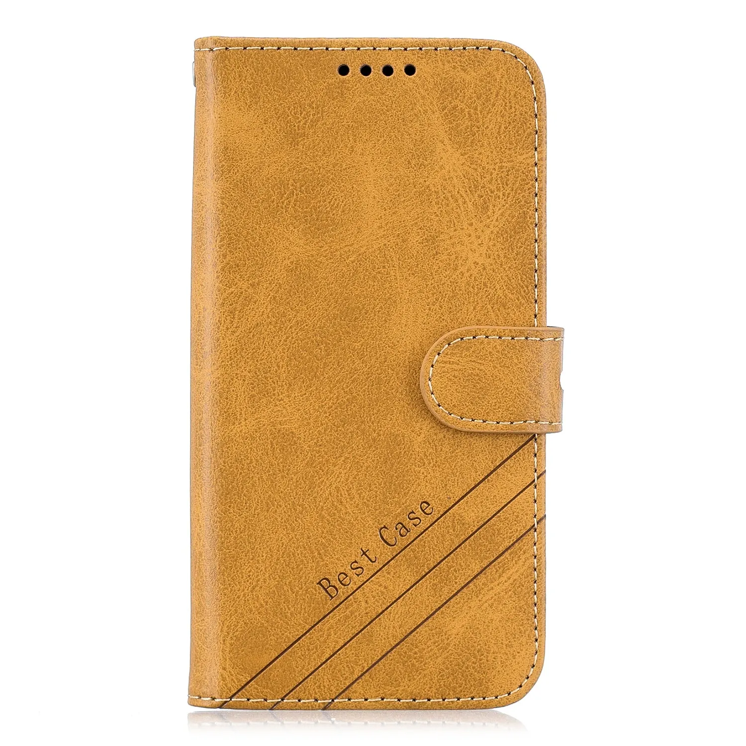 For iPhone 6 plus / 6S plus / 7 plus / 8 plus Denim Pattern Solid Color Flip Wallet PU Leather Protective Phone Case with Buckle & Bracket yellow