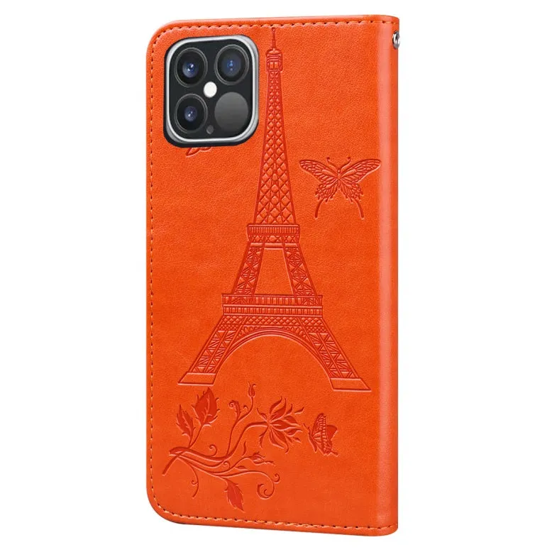 For iPhone12 iPhone12Pro 6.1 Inches Leather Case Flip Cover Card Slots Stand Bag purple