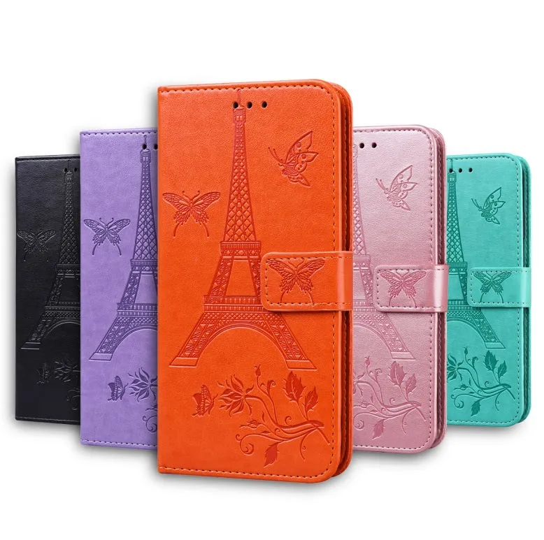 For iPhone12 iPhone12Pro 6.1 Inches Leather Case Flip Cover Card Slots Stand Bag purple