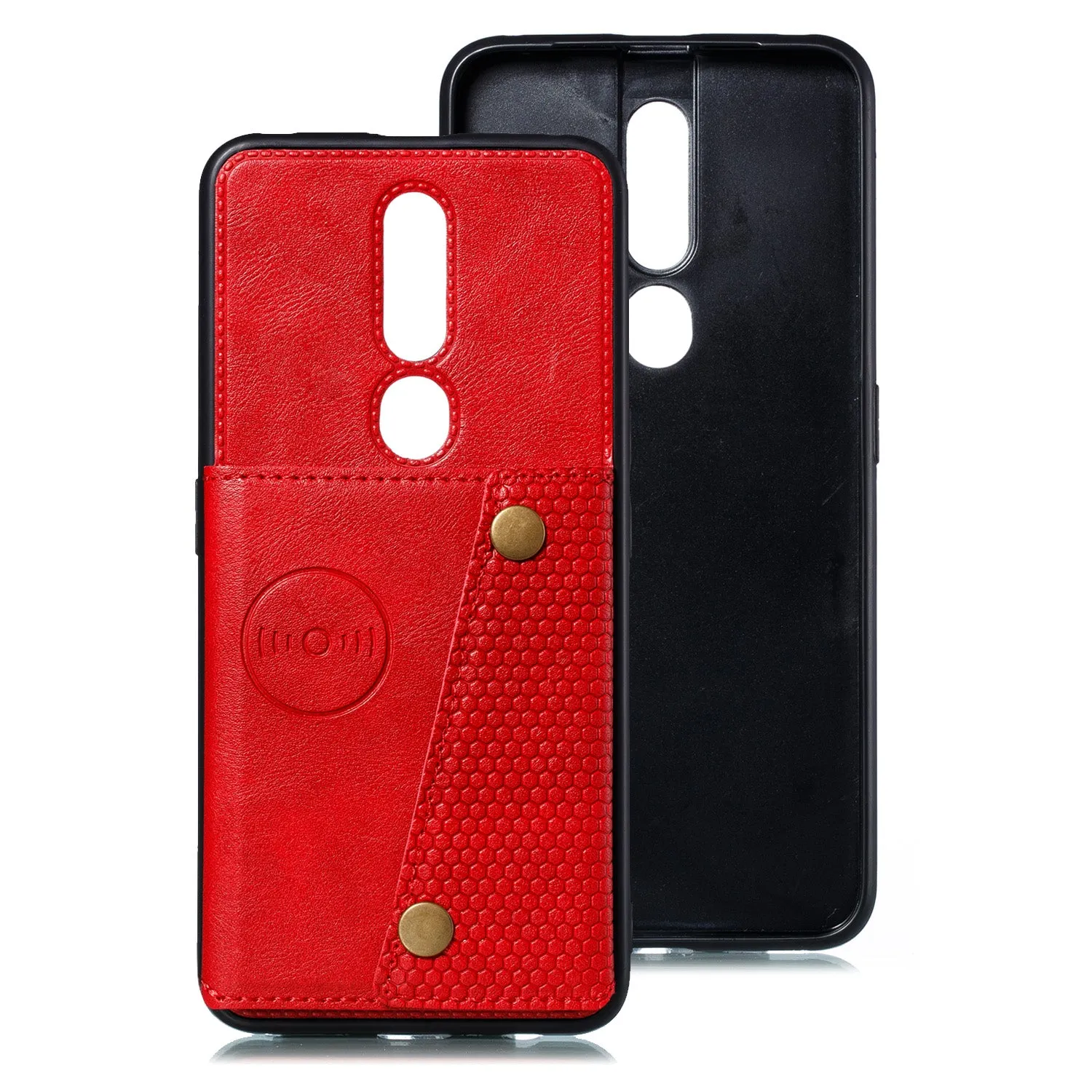 For OPPO F11 pro PU Leather Flip Stand Shockproof Cell Phone Cover Double Buckle Anti-dust Case With Card Slots Pocket blue