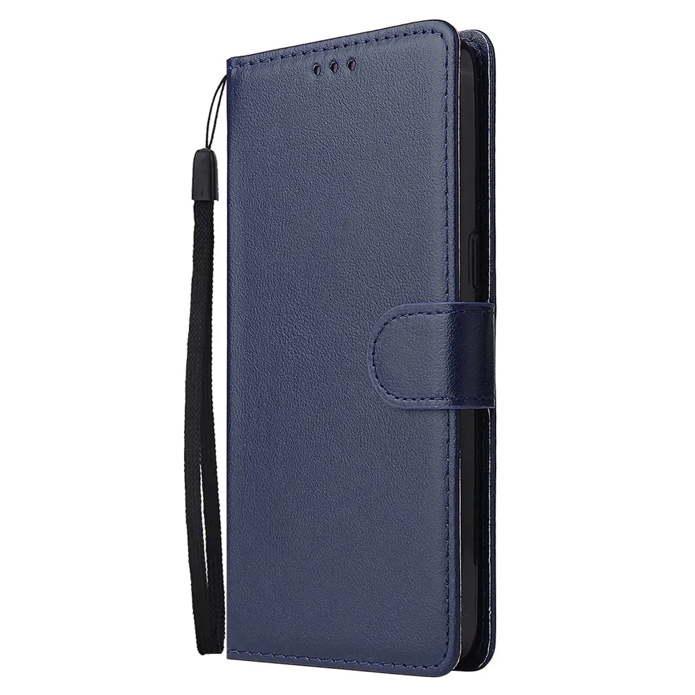 For OPPO Realme 3 pro Flip-type Leather Protective Phone Case with 3 Card Position Buckle Design Phone Cover  blue