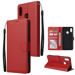 For OPPO Realme 3 pro Flip-type Leather Protective Phone Case with 3 Card Position Buckle Design Phone Cover  red