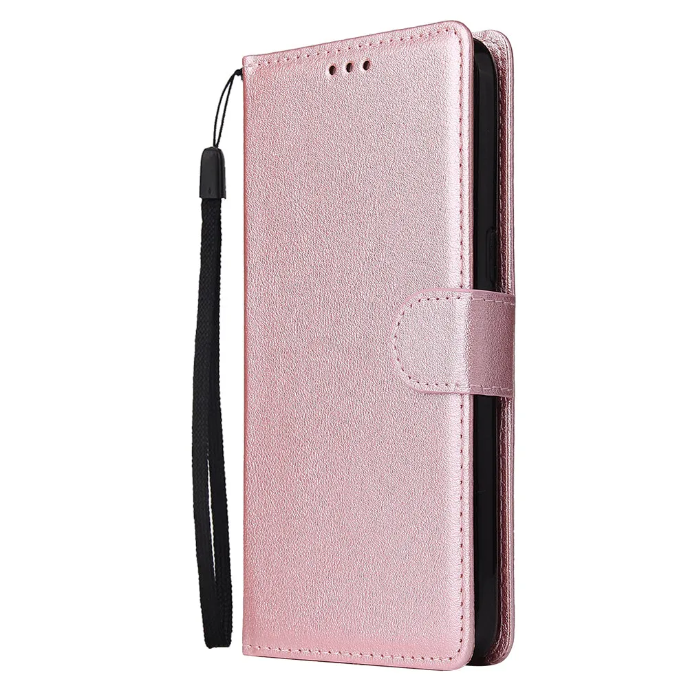 For OPPO Realme 3 pro Flip-type Leather Protective Phone Case with 3 Card Position Buckle Design Phone Cover  Rose gold