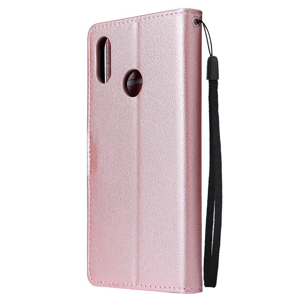 For OPPO Realme 3 pro Flip-type Leather Protective Phone Case with 3 Card Position Buckle Design Phone Cover  Rose gold