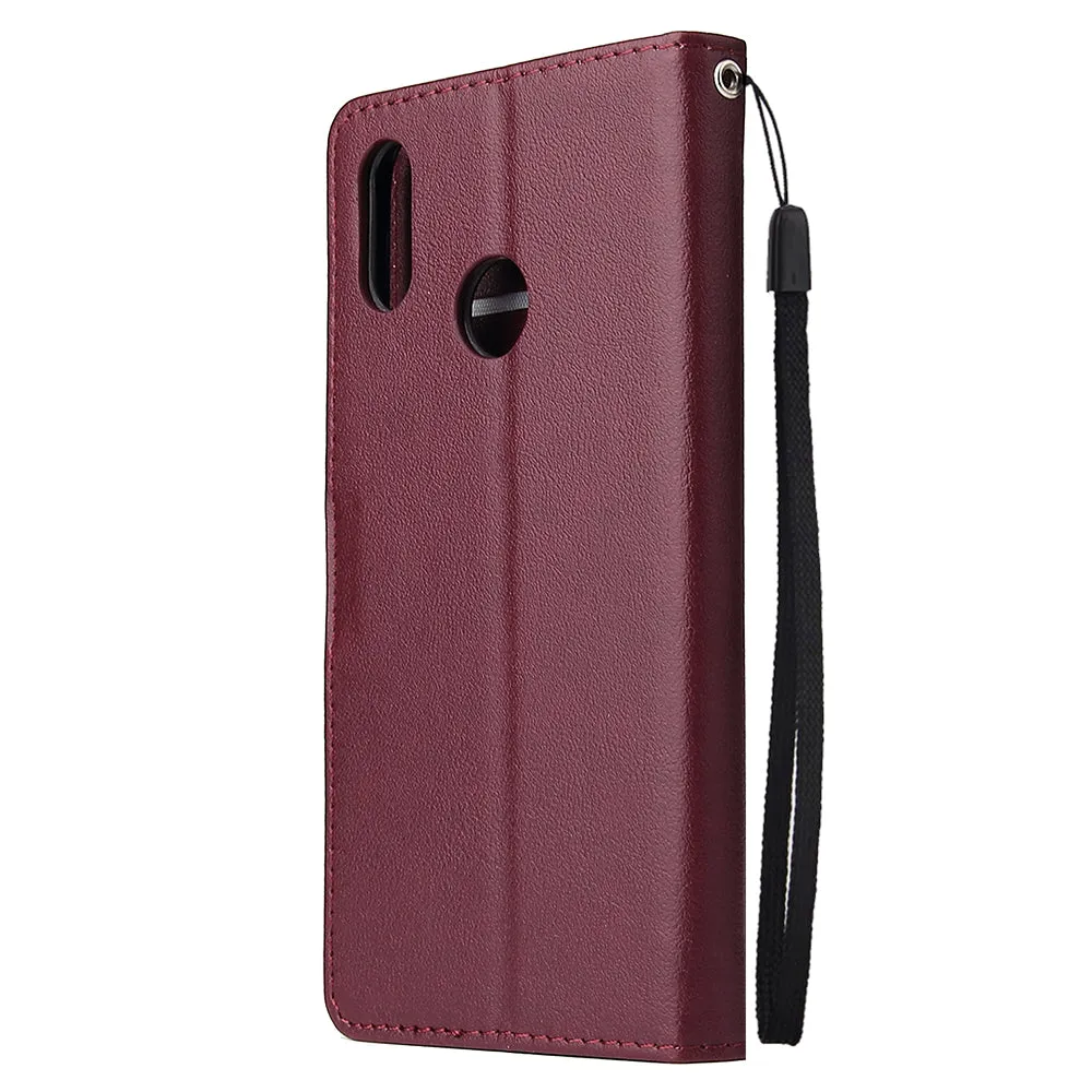 For OPPO Realme 3 pro Flip-type Leather Protective Phone Case with 3 Card Position Buckle Design Phone Cover  Rose gold