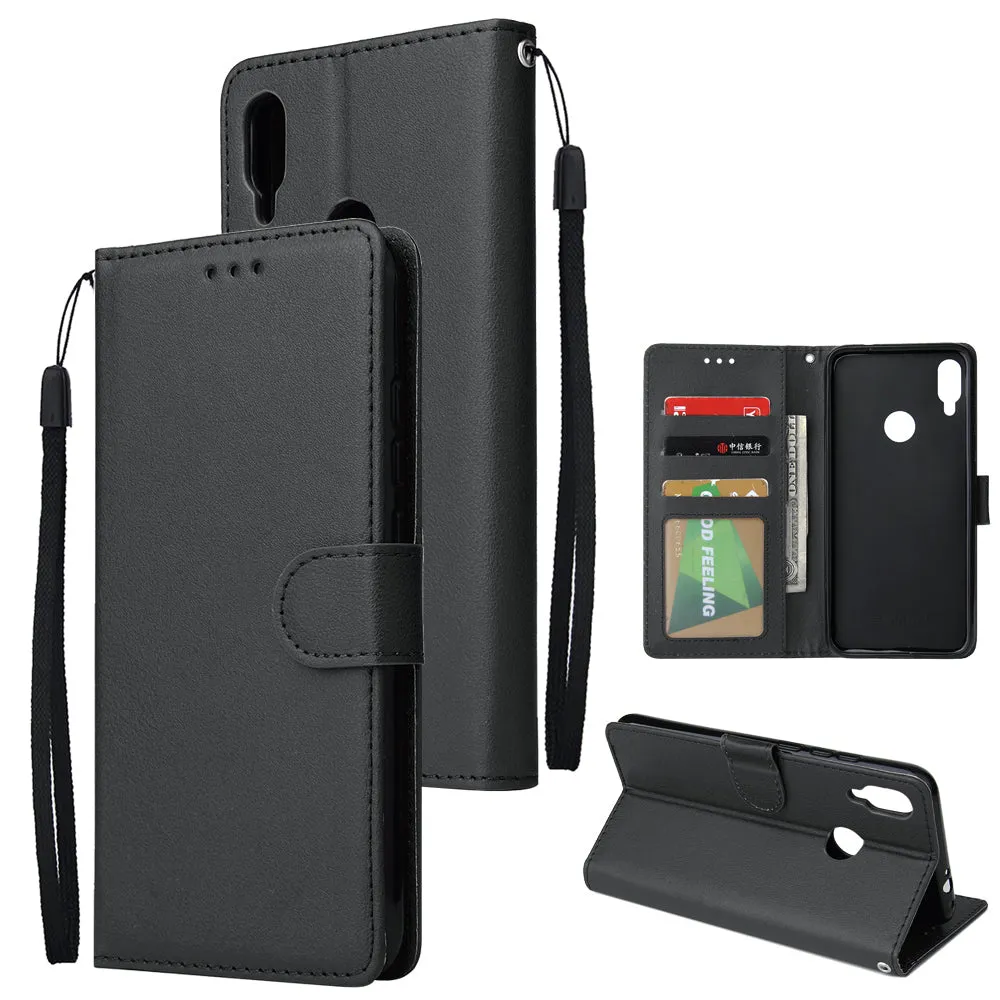 For Redmi note 7/Redmi note 7pro Flip-type Leather Protective Phone Case with 3 Card Position Buckle Design Phone Cover  black