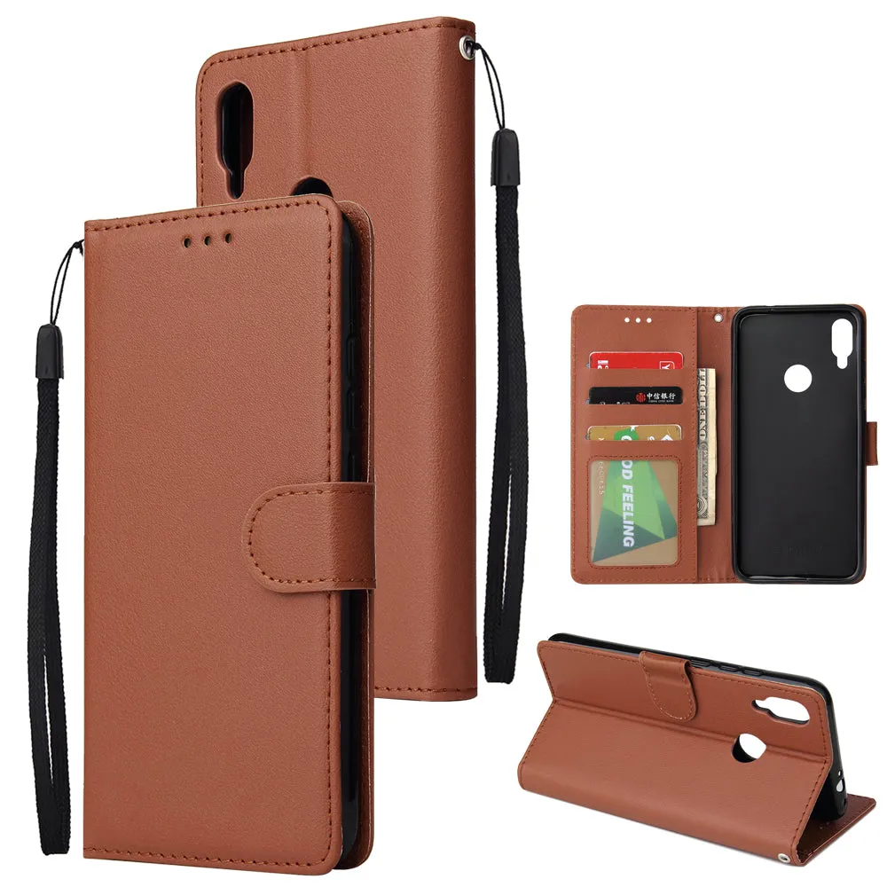 For Redmi note 7/Redmi note 7pro Flip-type Leather Protective Phone Case with 3 Card Position Buckle Design Phone Cover  black