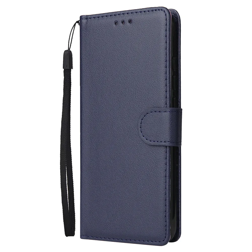 For Redmi note 7/Redmi note 7pro Flip-type Leather Protective Phone Case with 3 Card Position Buckle Design Phone Cover  blue