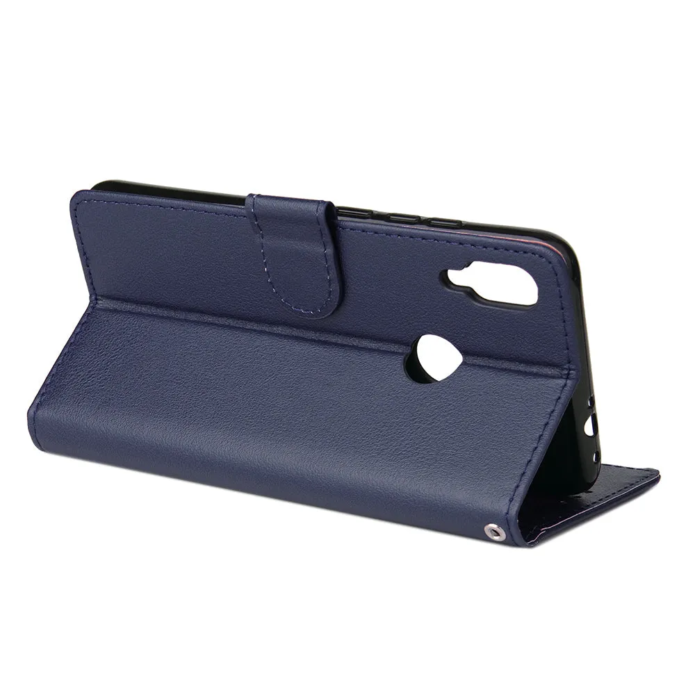 For Redmi note 7/Redmi note 7pro Flip-type Leather Protective Phone Case with 3 Card Position Buckle Design Phone Cover  blue