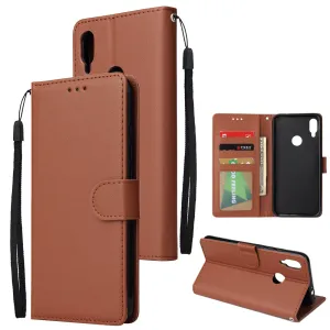 For Redmi note 7/Redmi note 7pro Flip-type Leather Protective Phone Case with 3 Card Position Buckle Design Phone Cover  brown