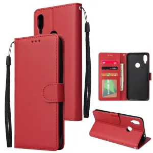 For Redmi note 7/Redmi note 7pro Flip-type Leather Protective Phone Case with 3 Card Position Buckle Design Phone Cover  red