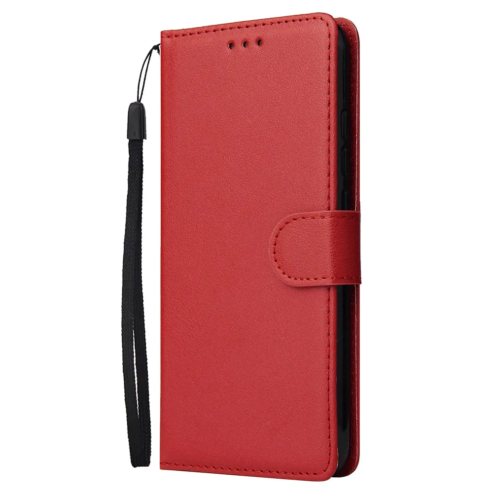 For Redmi note 7/Redmi note 7pro Flip-type Leather Protective Phone Case with 3 Card Position Buckle Design Phone Cover  red