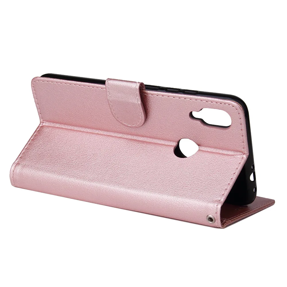 For Redmi note 7/Redmi note 7pro Flip-type Leather Protective Phone Case with 3 Card Position Buckle Design Phone Cover  Rose gold