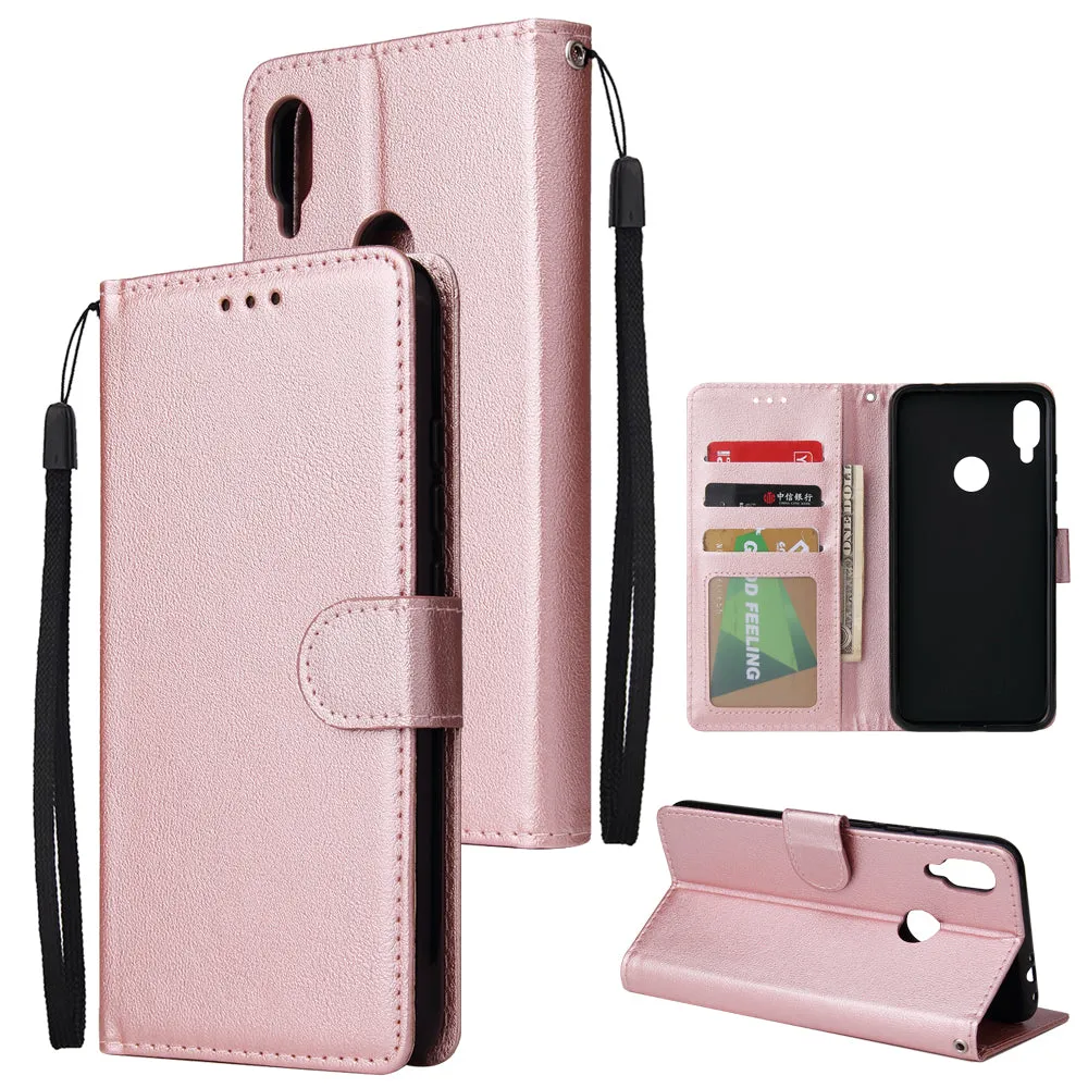 For Redmi note 7/Redmi note 7pro Flip-type Leather Protective Phone Case with 3 Card Position Buckle Design Phone Cover  Rose gold