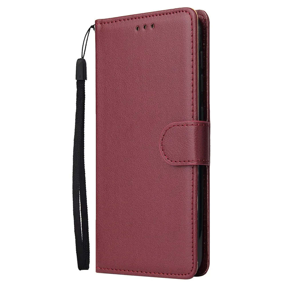 For Samsung A10 Flip-type Leather Protective Phone Case with 3 Card Position Buckle Design Phone Cover  black