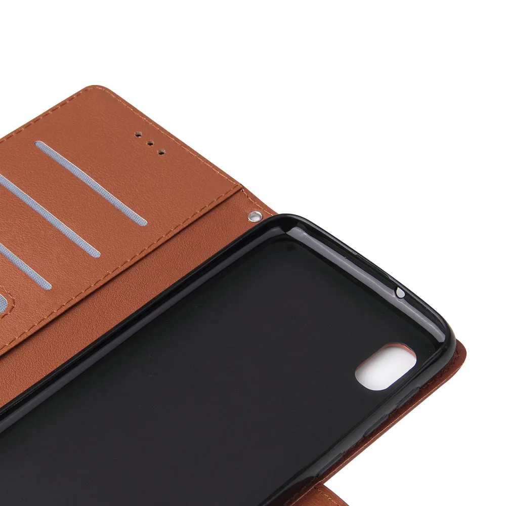 For Samsung A10 Flip-type Leather Protective Phone Case with 3 Card Position Buckle Design Phone Cover  blue
