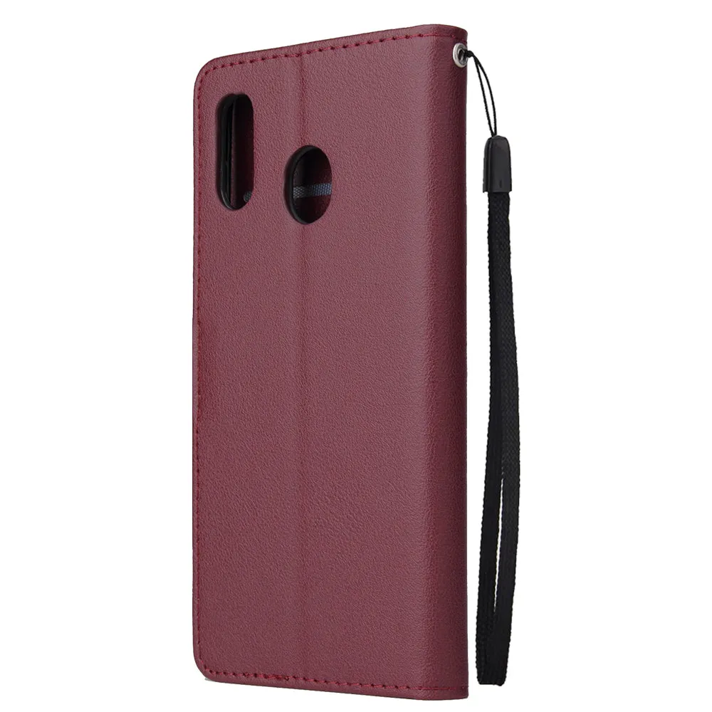For Samsung A30/A20 Flip-type Leather Protective Phone Case with 3 Card Position Buckle Design Phone Cover  Rose gold
