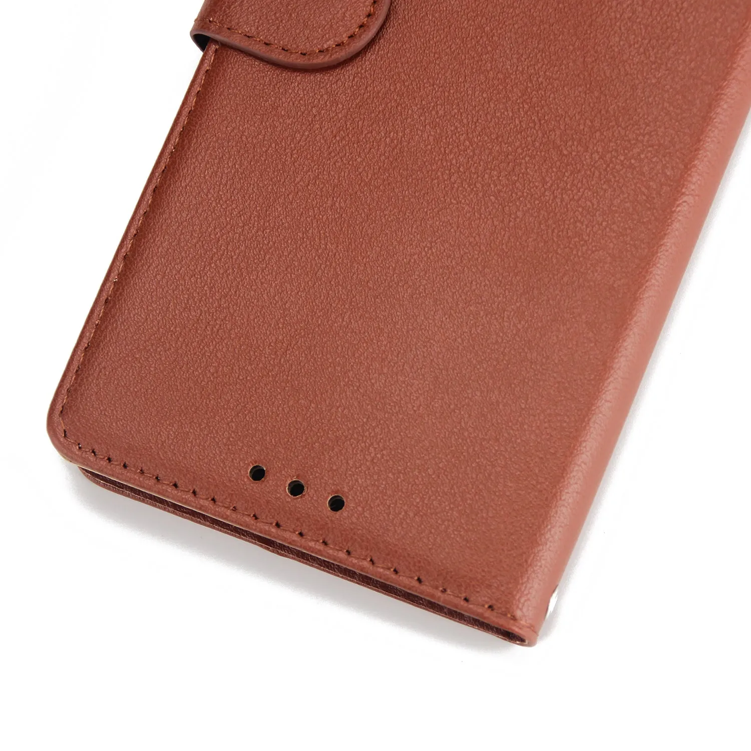 For Samsung A6 PLUS 2018 Flip-type Leather Protective Phone Case with 3 Card Position brown