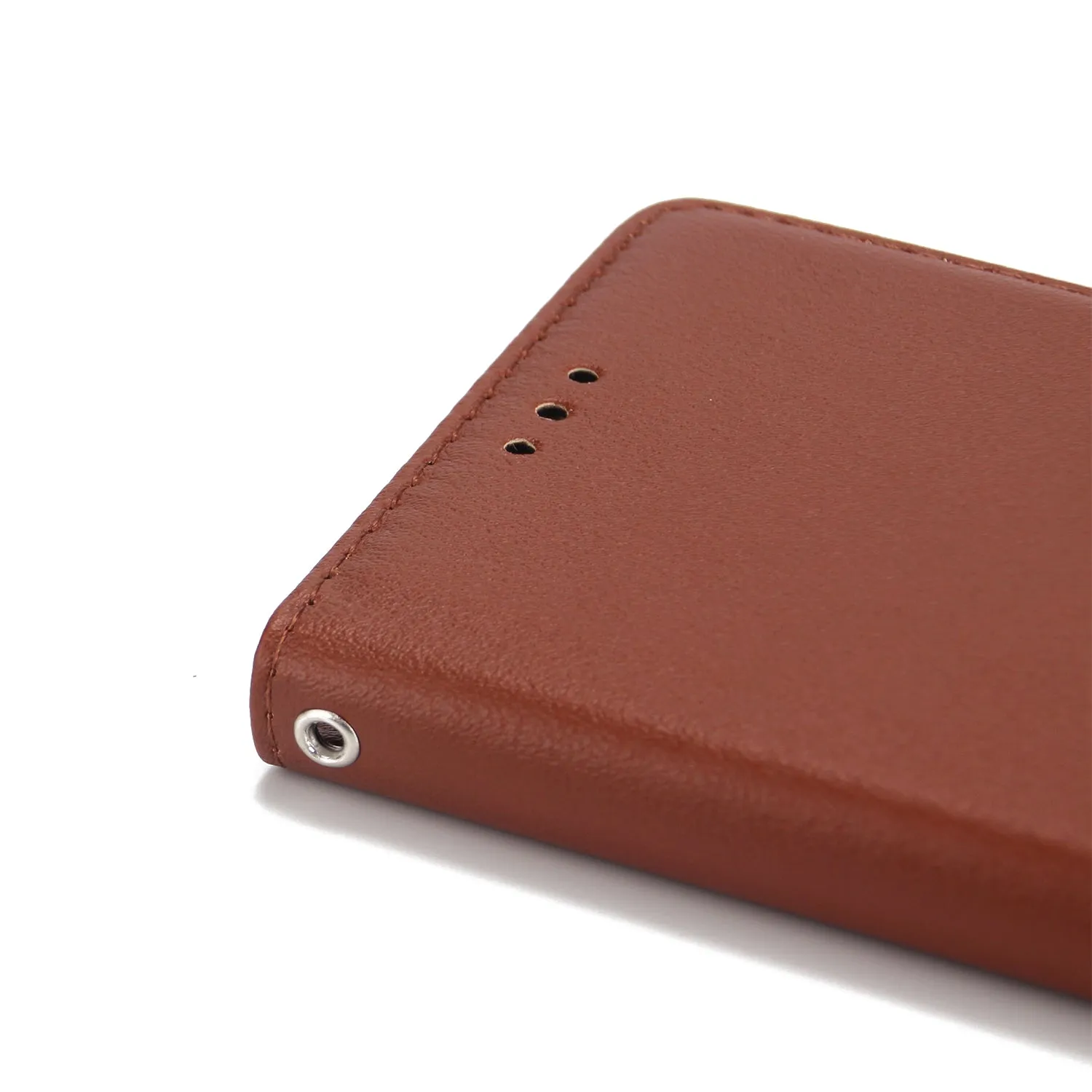 For Samsung A6 PLUS 2018 Flip-type Leather Protective Phone Case with 3 Card Position brown