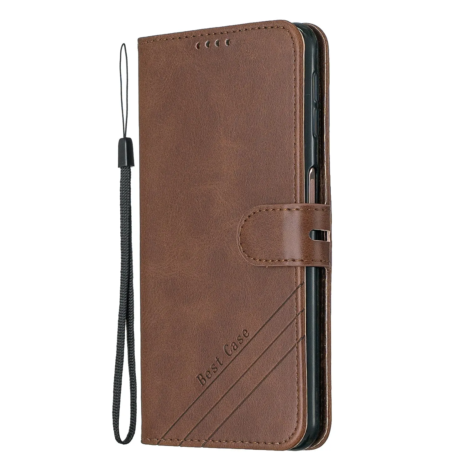 For Samsung A7 2018 Denim Pattern Solid Color Flip Wallet PU Leather Protective Phone Case with Buckle & Bracket blue