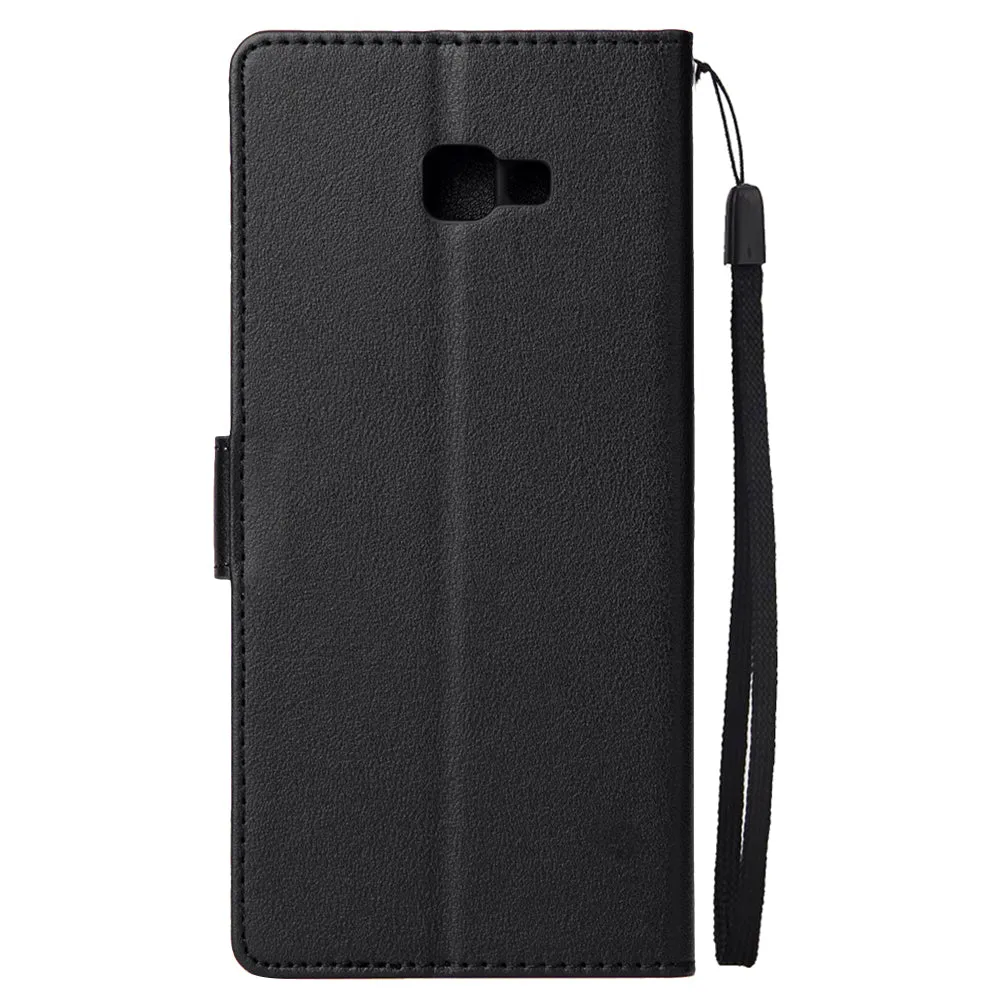 For Samsung J4 plus Flip-type Leather Protective Phone Case with 3 Card Position Buckle Design Phone Cover  black