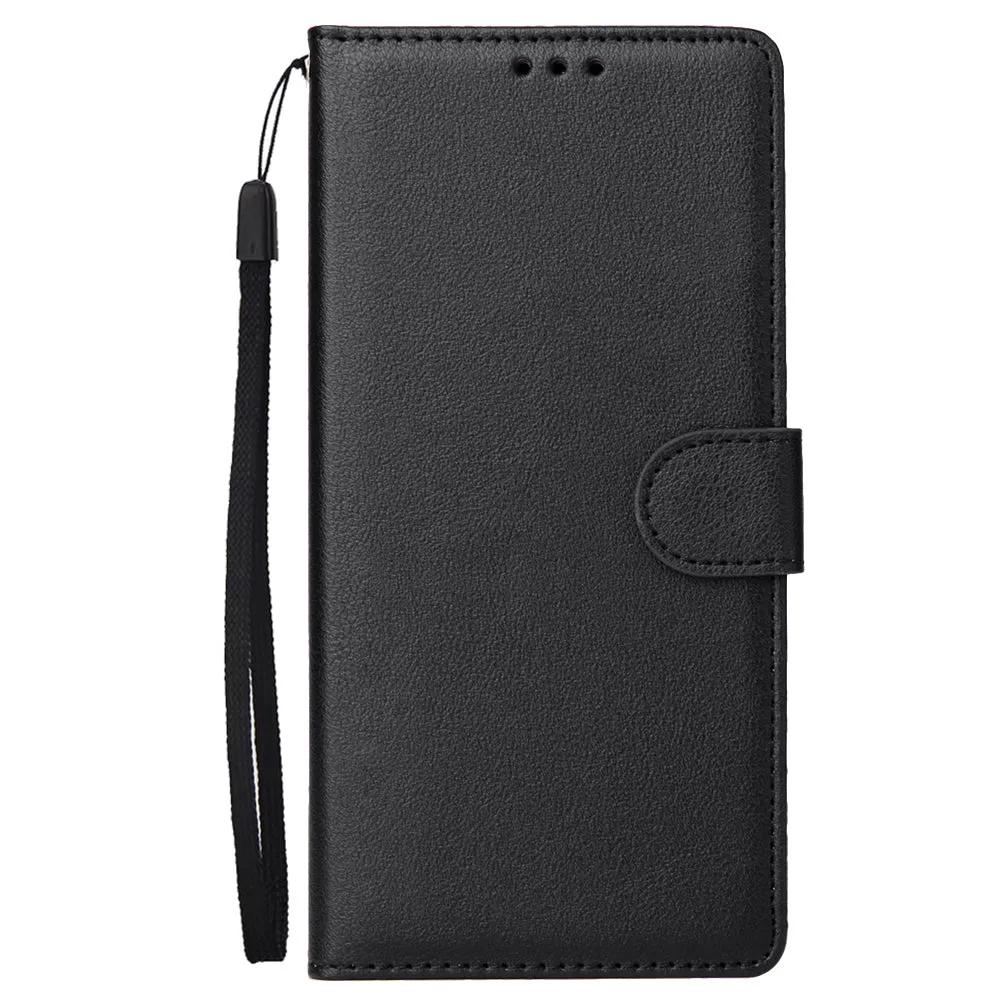 For Samsung J4 plus Flip-type Leather Protective Phone Case with 3 Card Position Buckle Design Phone Cover  black