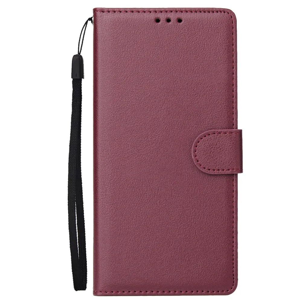 For Samsung J4 plus Flip-type Leather Protective Phone Case with 3 Card Position Buckle Design Phone Cover  black