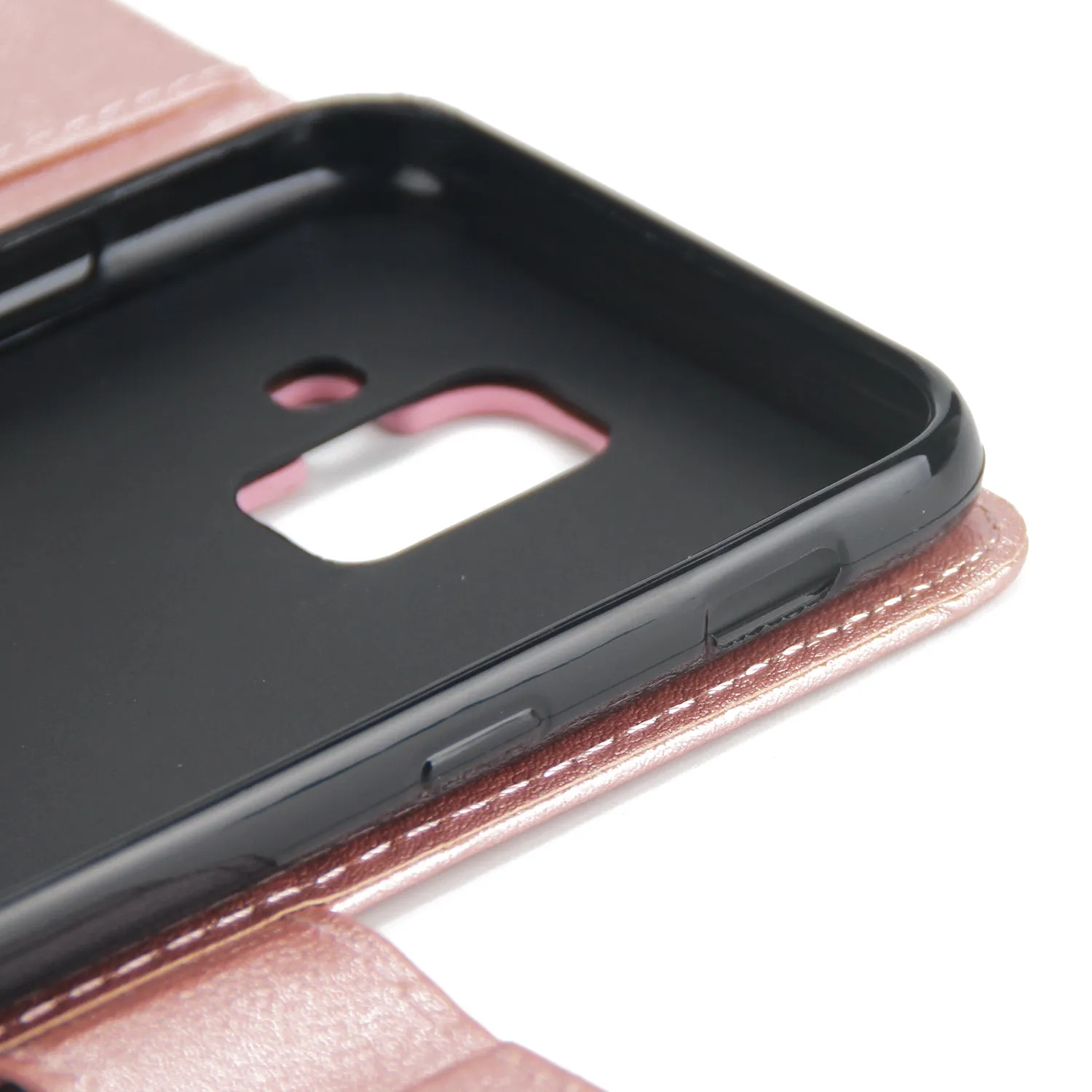 For Samsung J6 plus Flip-type Leather Protective Phone Case with 3 Card Position Buckle Design Phone Cover  blue