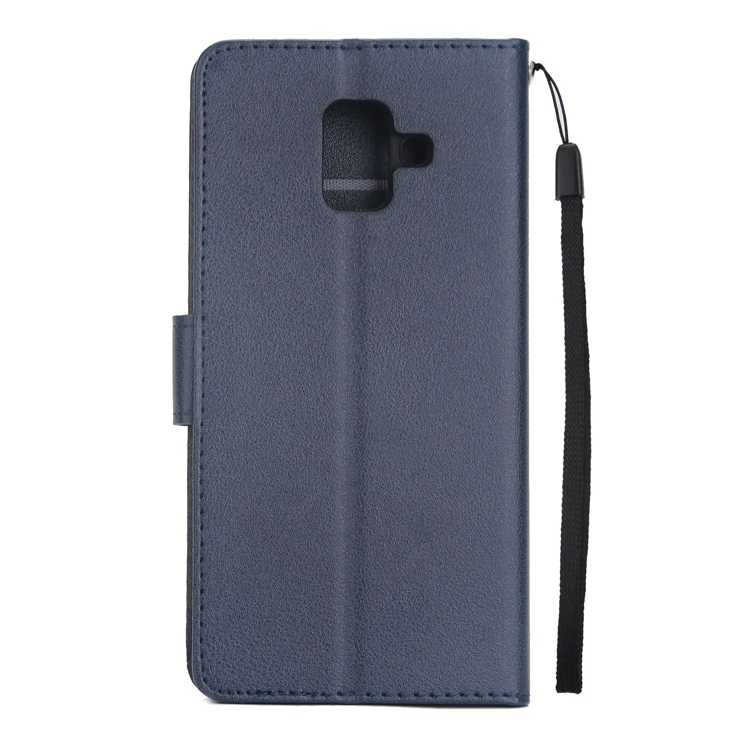 For Samsung J6 plus Flip-type Leather Protective Phone Case with 3 Card Position Buckle Design Phone Cover  blue