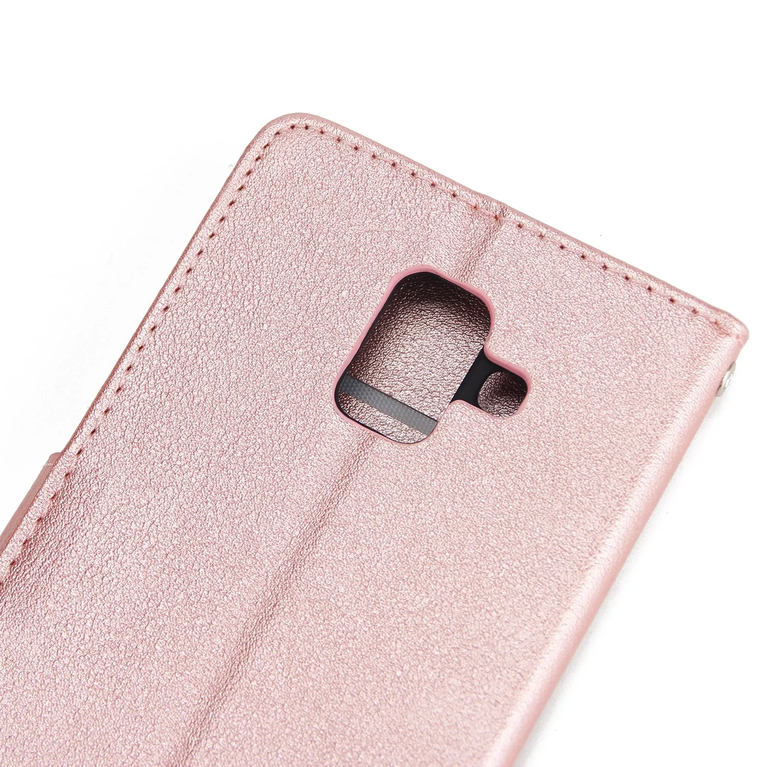 For Samsung J6 plus Flip-type Leather Protective Phone Case with 3 Card Position Buckle Design Phone Cover  blue